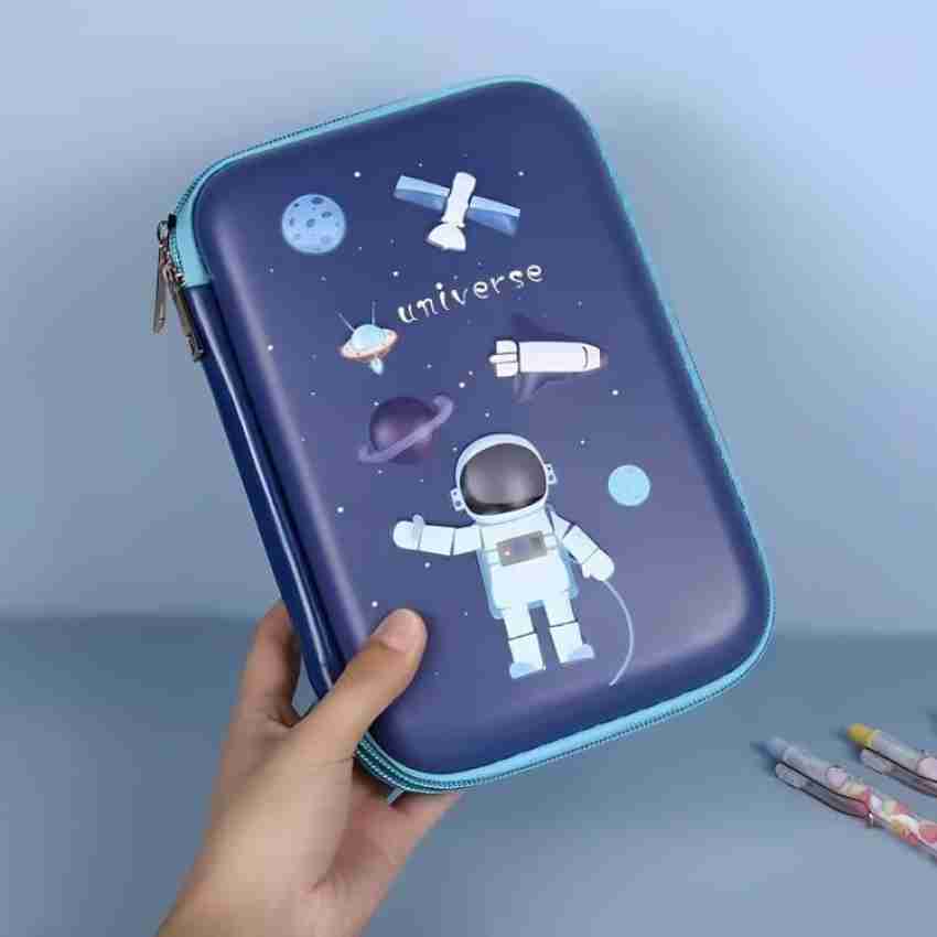MM TOYS 3D Space Design Embossed EVA Cover Pencil Case with Compartments,  Pencil Pouch for Kids, School Supply Organizer for Students, Stationery  Box, Zip Pouch Bag (1 Unit) at Rs 320.00
