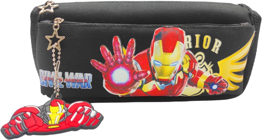  Johnnie Boy Ironman Pencil Pouch for Girls/Boys, Large Mesh  Pockets