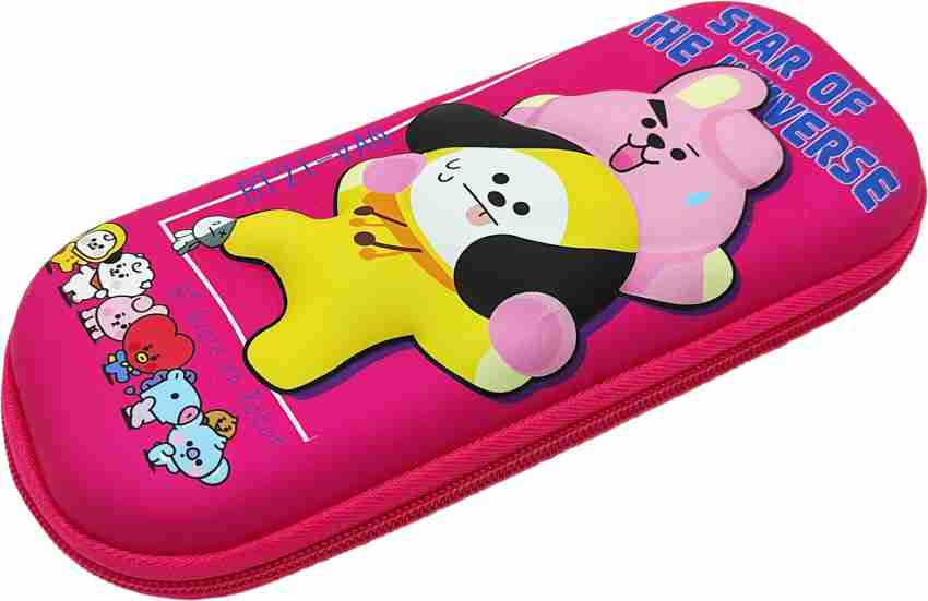 Paper Bear BT-21 Kpop Embossed Pencil Box Cute 3D Large  Capacity Pencil Pouch Hardtop Case Pouch Organizer for Kids School  Stationery Large Pouch for School Return Gift Art Canvas Pencil
