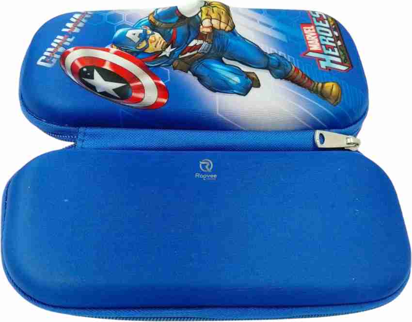 Quickk Designer Multipurpose Premium Pencil (Stationery)  Pouch For Boys Captain America Print Pencil Pouch Art Polyester Pencil Box  - Pouch