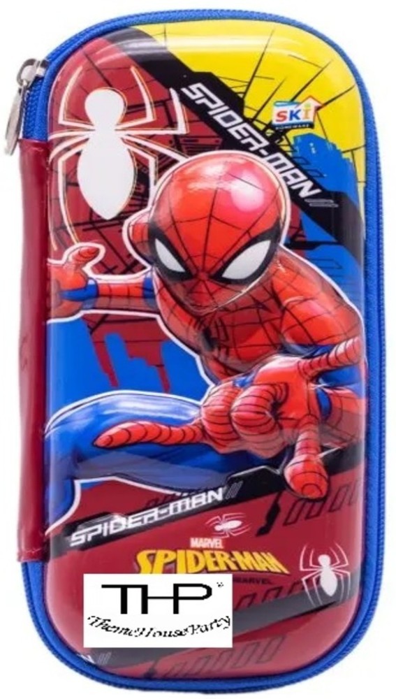 ThemeHouseParty EVA 3D Pencil Pouch Marvel Spider-Man  Multicolor Pencil Case For Kids Pencil Pouch Spiderman, DURABLE MATERIAL,  Round Zip Holder Art EVA Pencil Box - Pouch