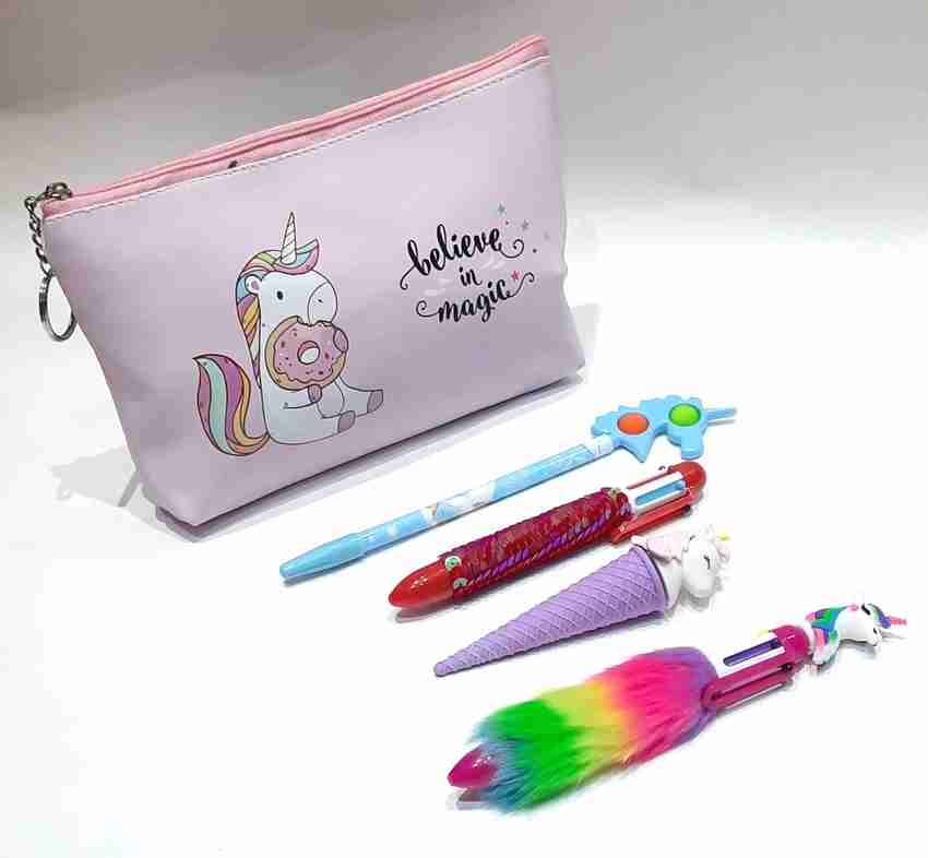 Stakipo Big Pink Unicorn Silicon Pouch Fur Pen Flipkart