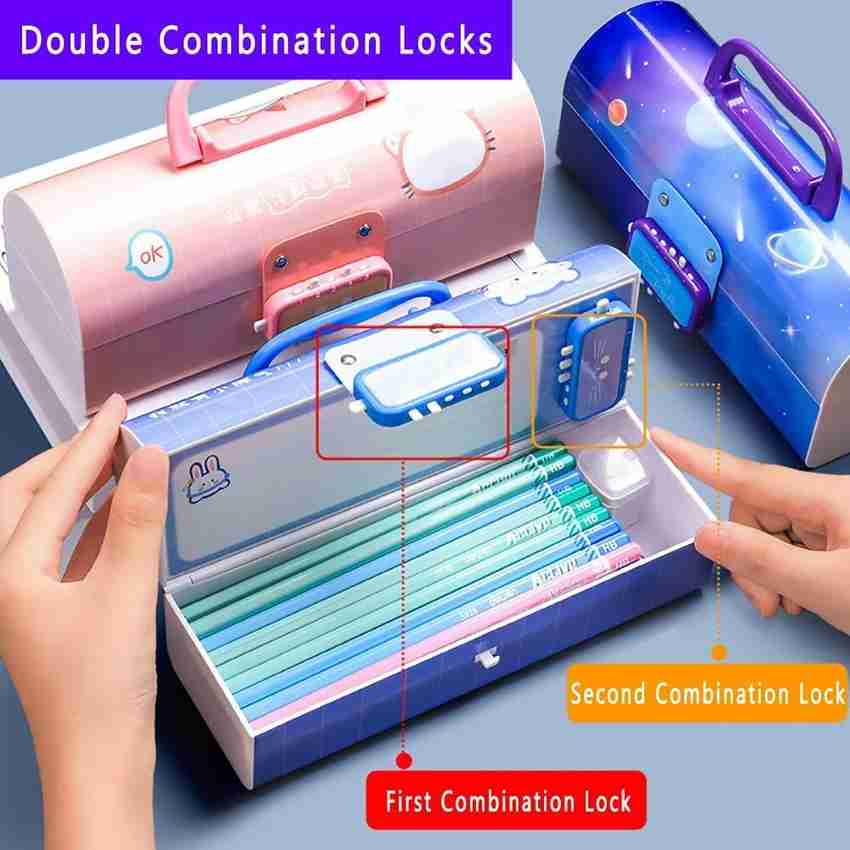 Pencil case with lock on sale