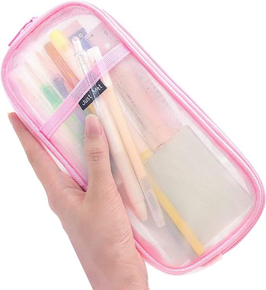 Pencil Case Grid Pencil Pouch with 3 Compartments Stationery Bag