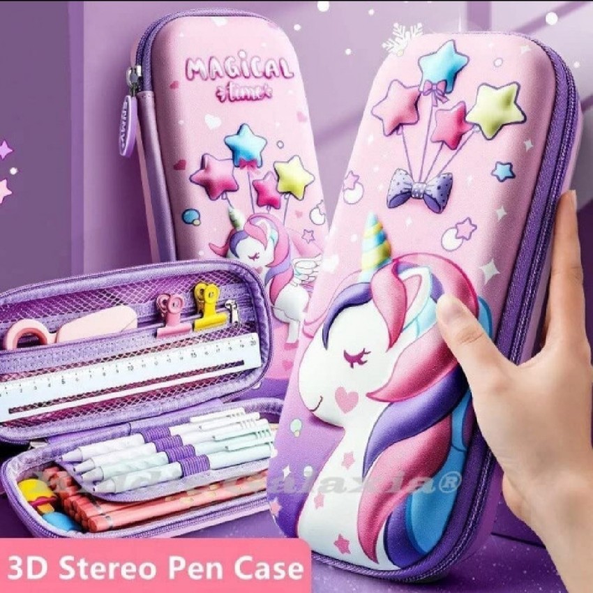 Ultivera creation New3d unicorn pencil case pouch