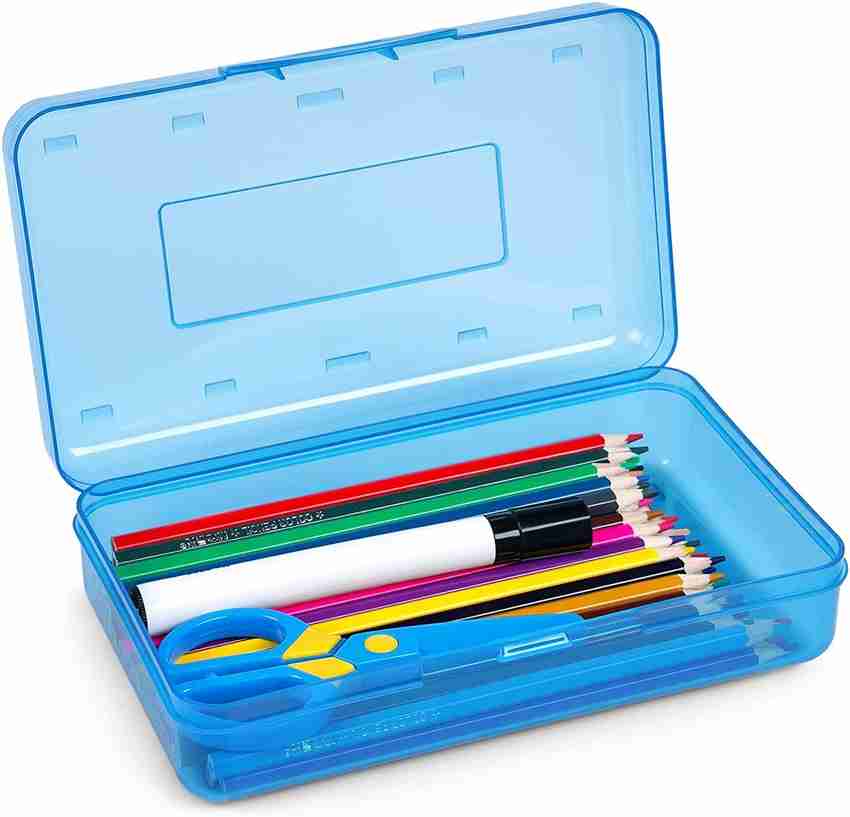 Tuzuaol Pack Large Plastic Pencil Boxes Case Bulk Assorted
