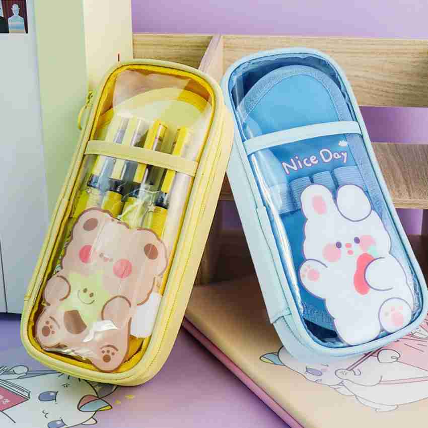 Large Pencil Case Pouch for Girls, Cute Kids Pencil Box School