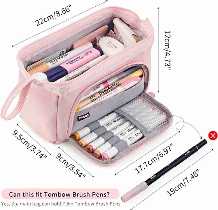 TREXEE Pencil Pouch Aesthetic Pencil Case Large Capacity Pencil  Pouch for Boys Girls College High School Supplies Cute Pen Pouch Korean Bag  Stationery Bag Art Canvas Pencil Box - Pouch