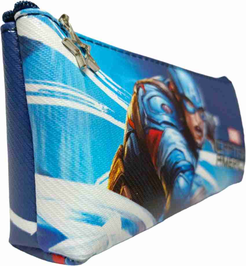 Big Hero Character Single Zipper Blue Pencil Case