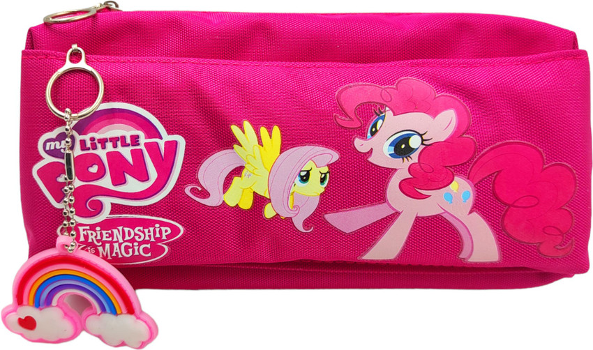 Flipkart poksi Cute Pony Pencil Pouch for Girls Boys Large Mesh Pockets Multipurpose Pouch for Kids Art Canvas Pencil Box Pouch
