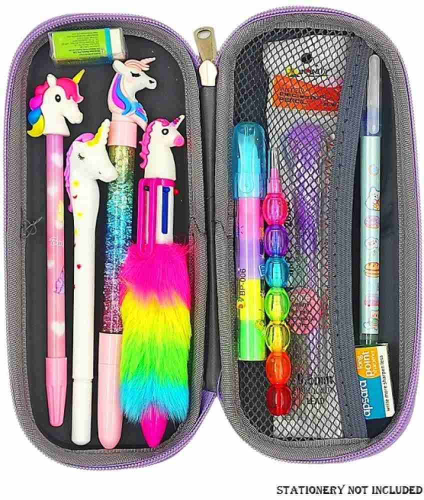 Roly Poly Unicorn 3D EVA Embossed Pencil Case, Pencil Pouch  Organizer for Kids Unicorn Pencil Pouch Art EVA Pencil Box - Pouch