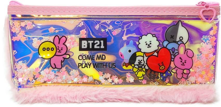  dishvy BT21 Pencil Box, Fur Pouch