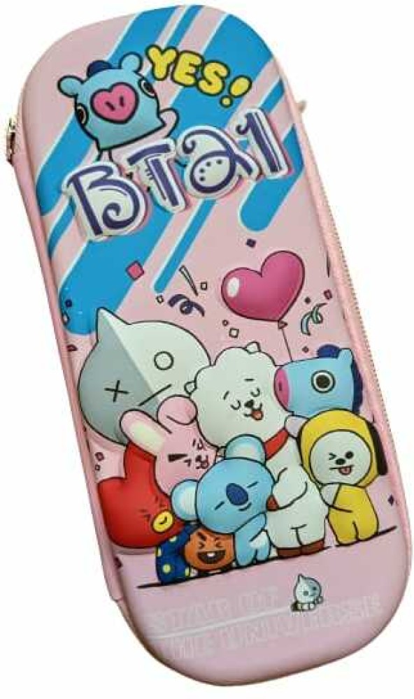 Paper Bear BT-21 Kpop Embossed Pencil Box Cute 3D