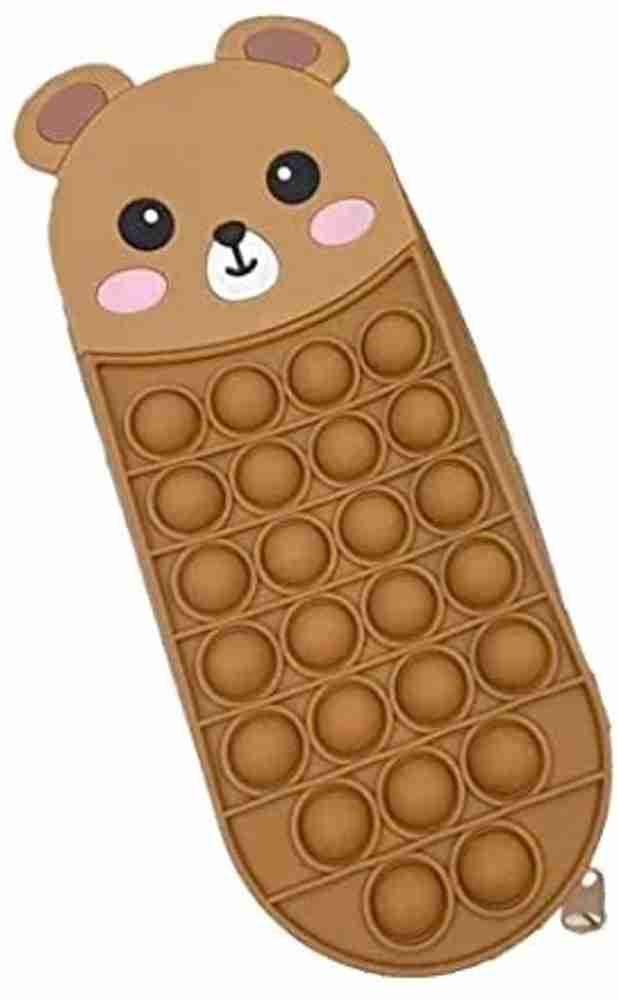Flipkart AMB Teddy Bear Popit Pouches for Girls Cartoon Pencil Case Pop It Toy Teddy Bear Art Artificial Leather Pencil Box Pouch