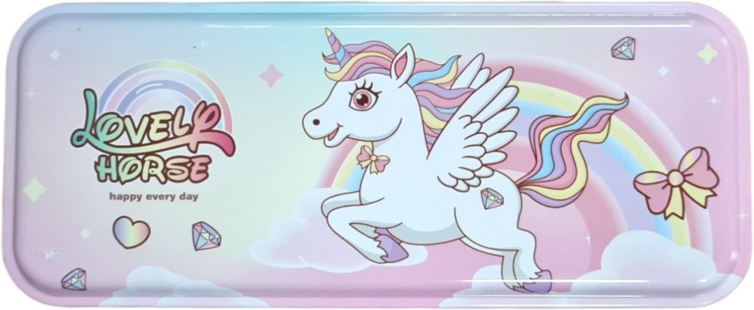 Buy DOMSTAR Unicorn Metal Pencil Box with Dual Compartment - D0001 -  Durable, Compact & Adorable Pen and Pencil Holder for School Kids online @   - School & Office Supplies Online India