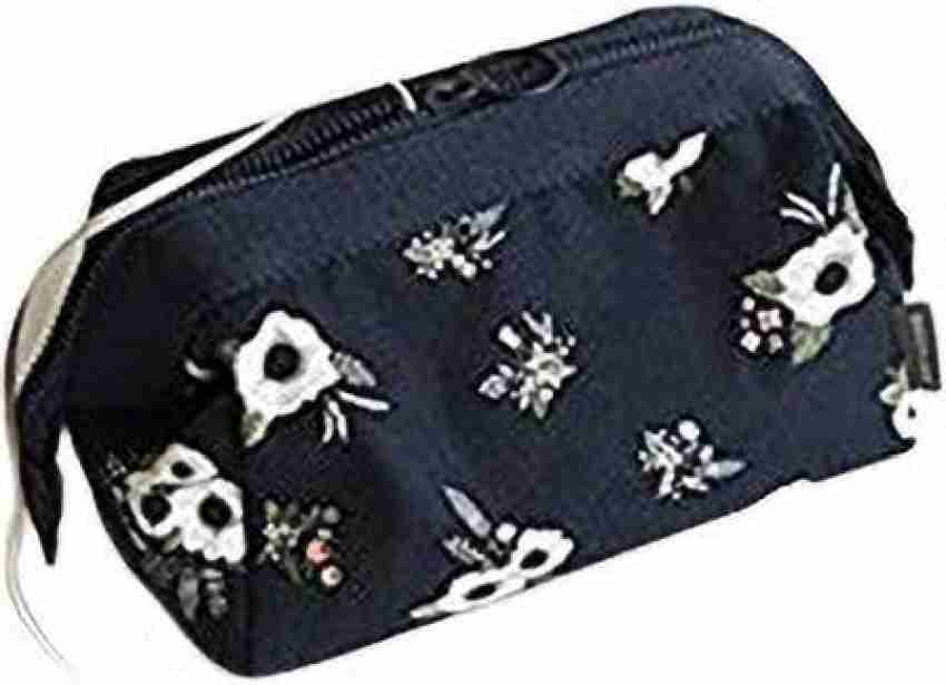 Hometimes Large Pencil Case 3 Compartments Pencil Pouch Big Capacity Pencil Bag Oxford Stationery Storage Pen Bag Cosmetic Makeup Pouch for Women (Black)