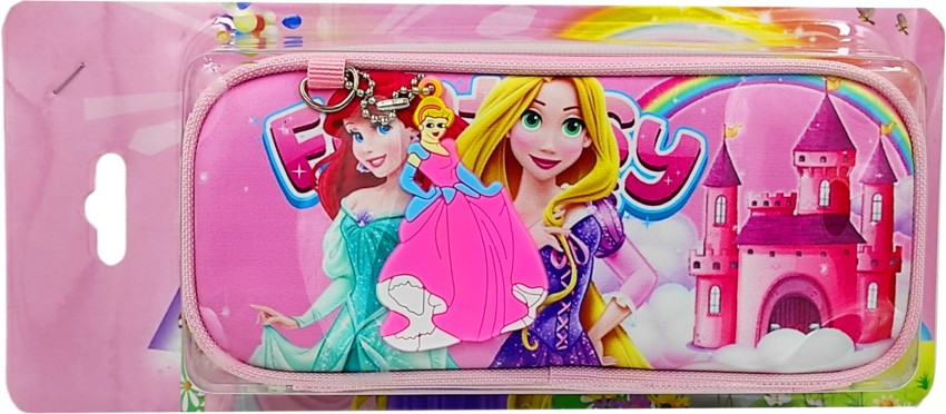 Princess Character Single Zipper Light Pink Pencil Case