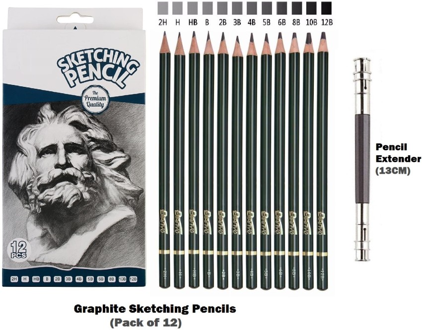 Graphite Pencils 12Pcs/Set Drawing Pencil for School 2H-8B Sketch