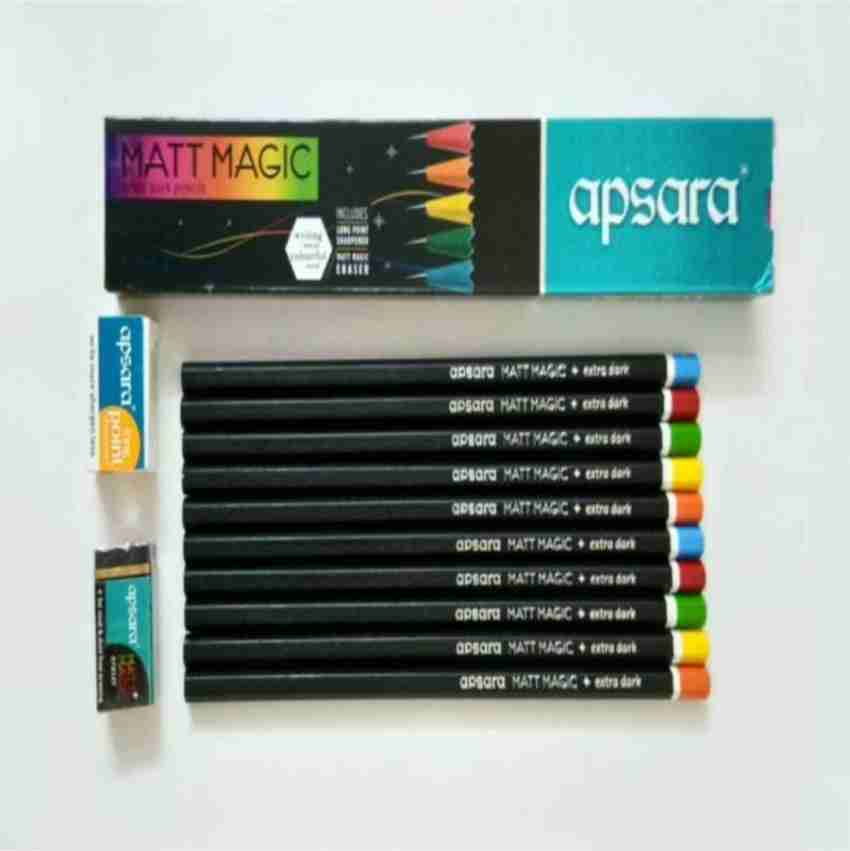 DEEPMAN Apsara Matt Magic Pencil 2.0 With Eraser & Sharpener  [Pack of 10] Pencil 