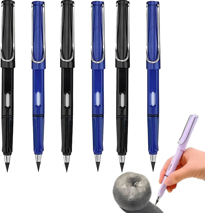 4PCS Inkless Pencil Reusable Everlasting Pencil with Eraser