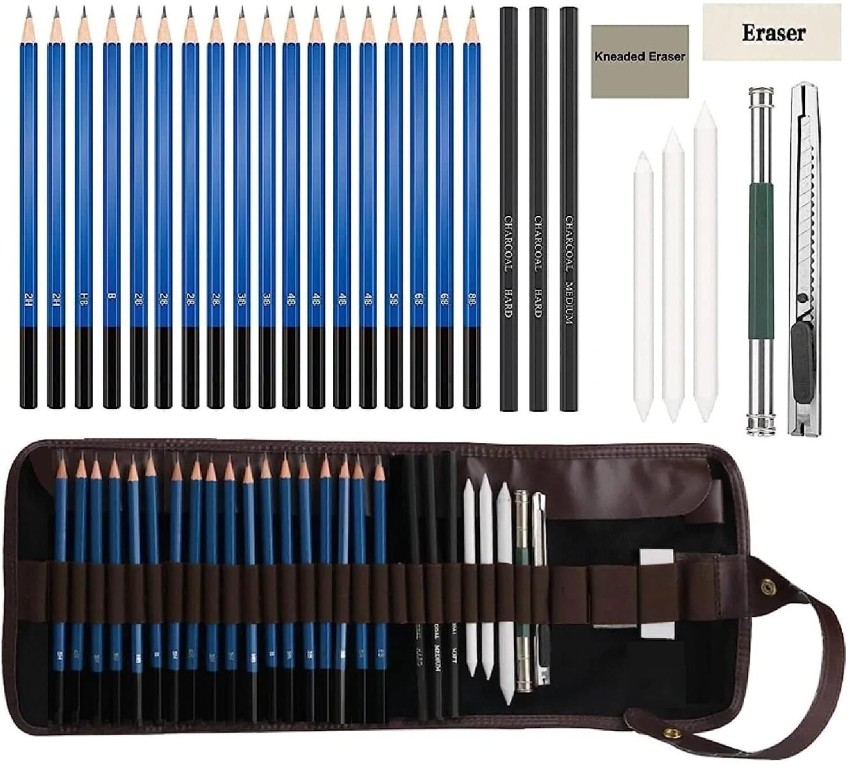 Corslet 47 Pieces Drawring Set Pencil Kit Professional Graphite