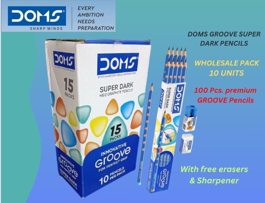  Doms Groove Super Dark HB/2 Graphite Pencils (Pack of