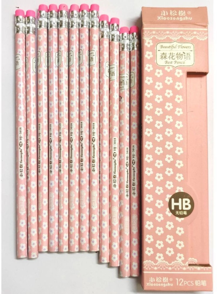 20pcs/pack Pre-sharpened Hb Hexagonal Wooden Pencil With Eraser