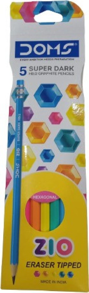 DOMS Super Dark HB/2 Graphite Pencils with ZIO Eraser Tipped  (Pack of 20) Pencil 