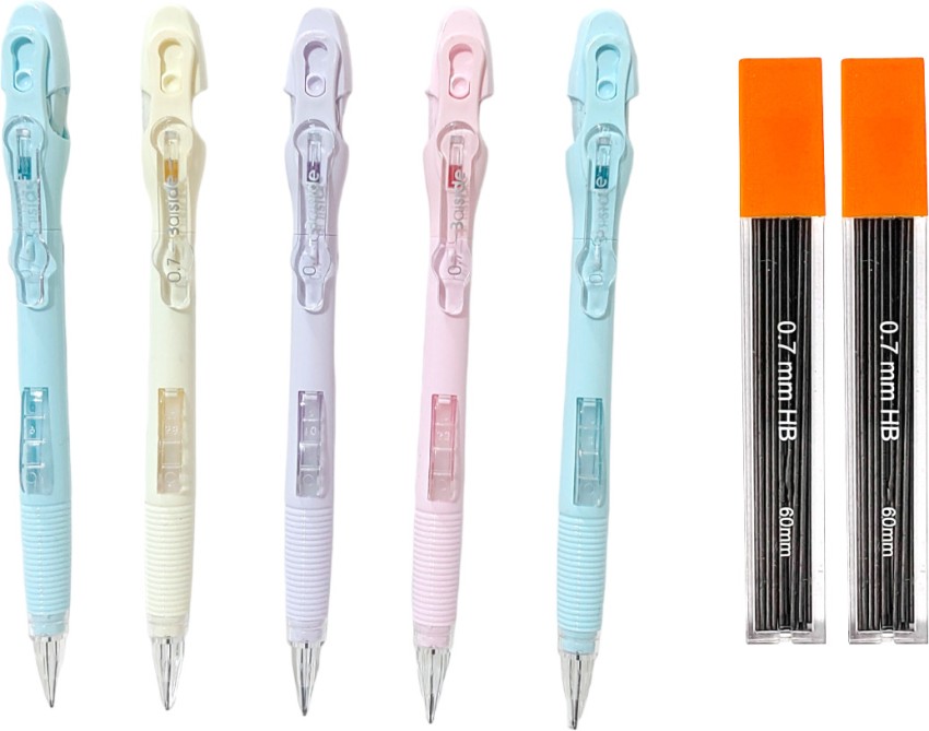 triple paper 0.7mm Cute Mechanical Pencil Set Eraser on Top  with 2 lead box Pencil Pencil - Writing Pen Pencil