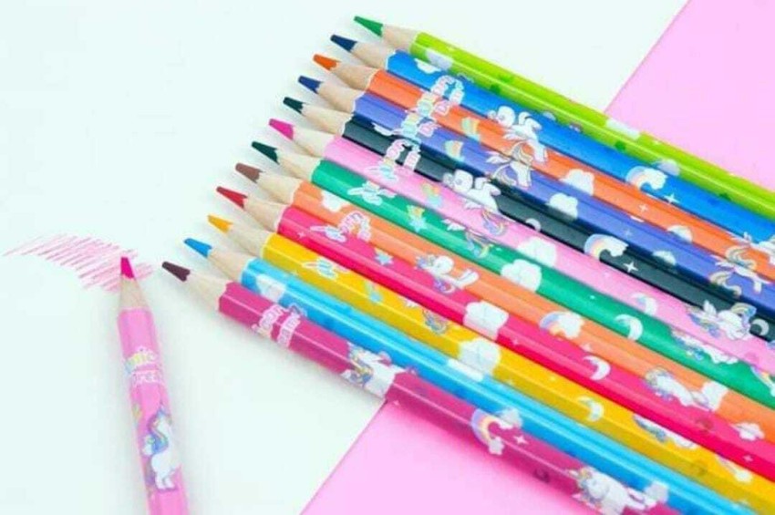 SAH Cute Color Pencils Set for Kids. 12 Pc Unicorn Coloring  for Girls Drawing Pencil - unicorn color pencil