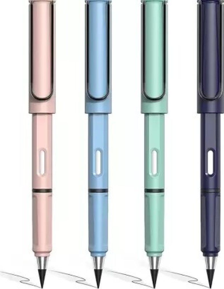 Official Infinity Pencil , Pencil with Eraser , Endless  Pencil (Set of 4, Multicolor) Pencil 