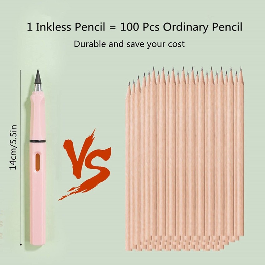 4Pcs Everlasting Pencil Inkless Pencils Eternal Portable Reusable Erasable  Metal at Rs 20/piece, Katargam, Surat