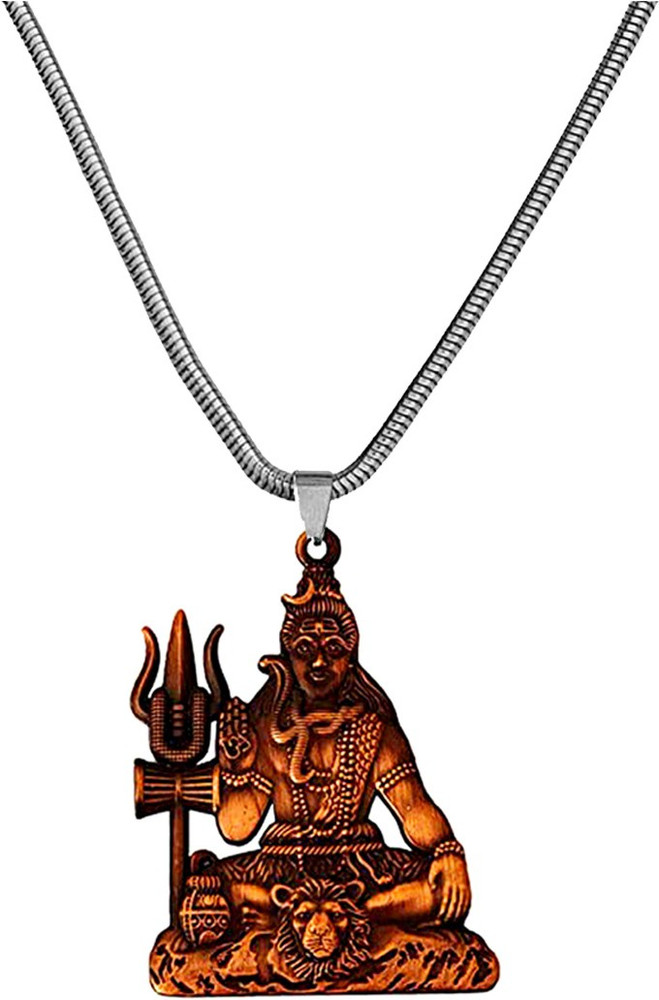 AFH Lord Shiv Mahadev Bholenath Copper Locket With Snake Chain Pendant for Men Women Rhodium Metal Pendant Price in India Buy AFH Lord Shiv Mahadev Bholenath Copper Locket With Snake Chain Pendant