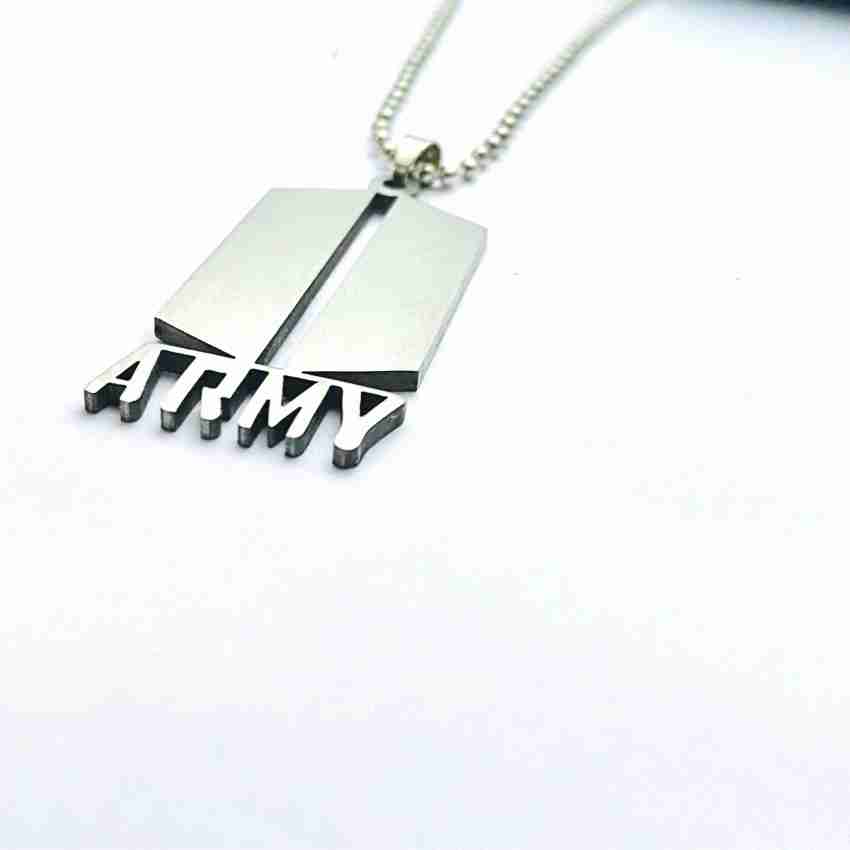 BTS Logo with Text and Rhinestone Pendant For BTS Army Merchandise