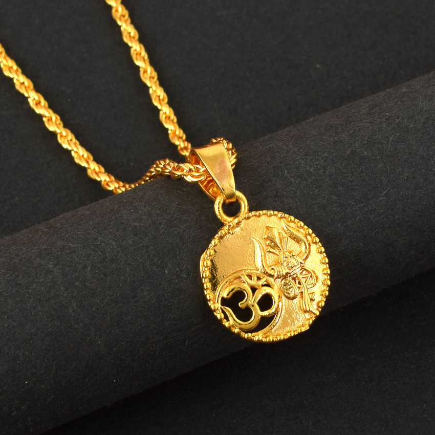 Zumrut Micron Gold Plated Brass Om Shiv Shakti Trishul Engraved Pendant Locket Necklace Gold plated Brass Pendant Price in India Buy Zumrut Micron Gold Plated Brass Om Shiv Shakti Trishul Engraved Pen...