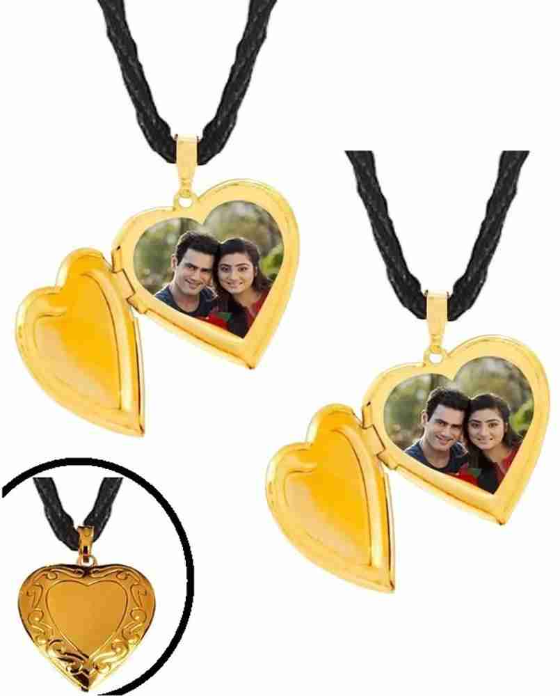 Airtick Set Of 2 Small Size Golden Heart Openable Couple Mini