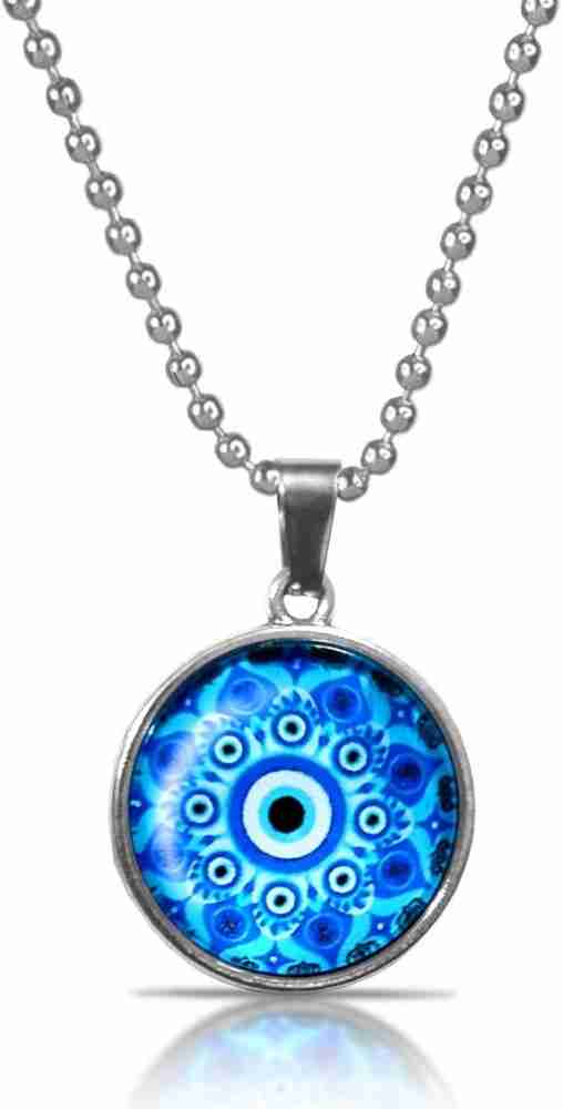 Uniqon Flower Design Blue Evil Eye Nazar Suraksha Kavach Locket Pendant  Necklace Chain Silver Stainless Steel Locket Set Price in India - Buy  Uniqon Flower Design Blue Evil Eye Nazar Suraksha Kavach