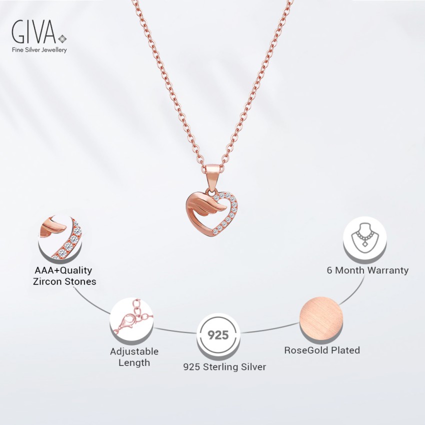 Giva rose gold deals pendant