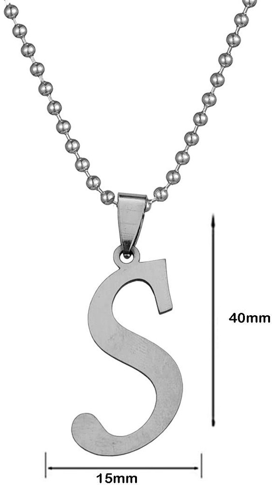 Stylewell Silver Name English Alphabet S Letter Locket Pendant