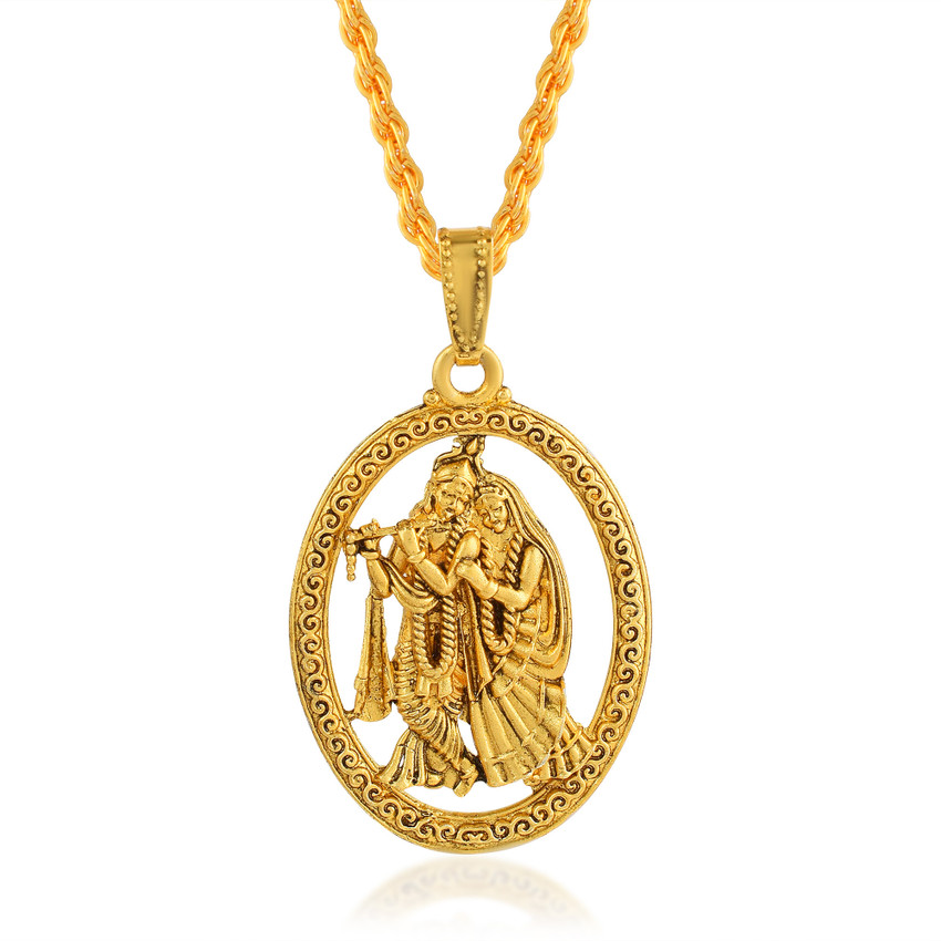Mahakaal Jewels Gold Plated Goddess Radha Krishna Pendant Locket Necklace Silver Alloy Pendant Price in India Buy Mahakaal Jewels Gold Plated Goddess Radha Krishna Pendant Locket Necklace Silver Alloy...