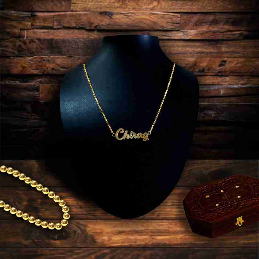Gold chain with name locket online