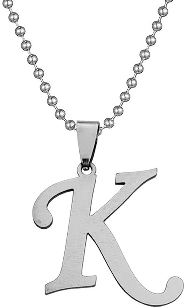 Adhvik Silver Name English Alphabet K Letter Locket Pendant Necklace With Ball Chain Silver Stainless Steel Locket Set Price in India Buy Adhvik Silver Name English Alphabet K Letter Locket Pendant