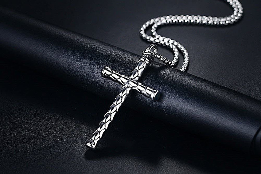 Silver jesus cross store