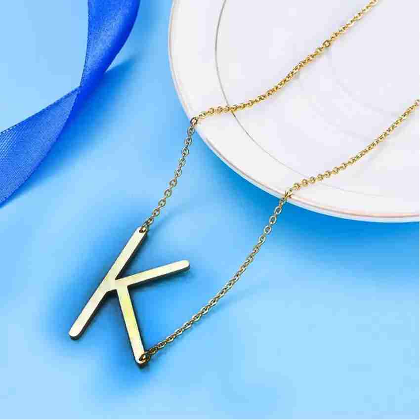 Letter C Necklace - Gold Block Letter Initial Charm