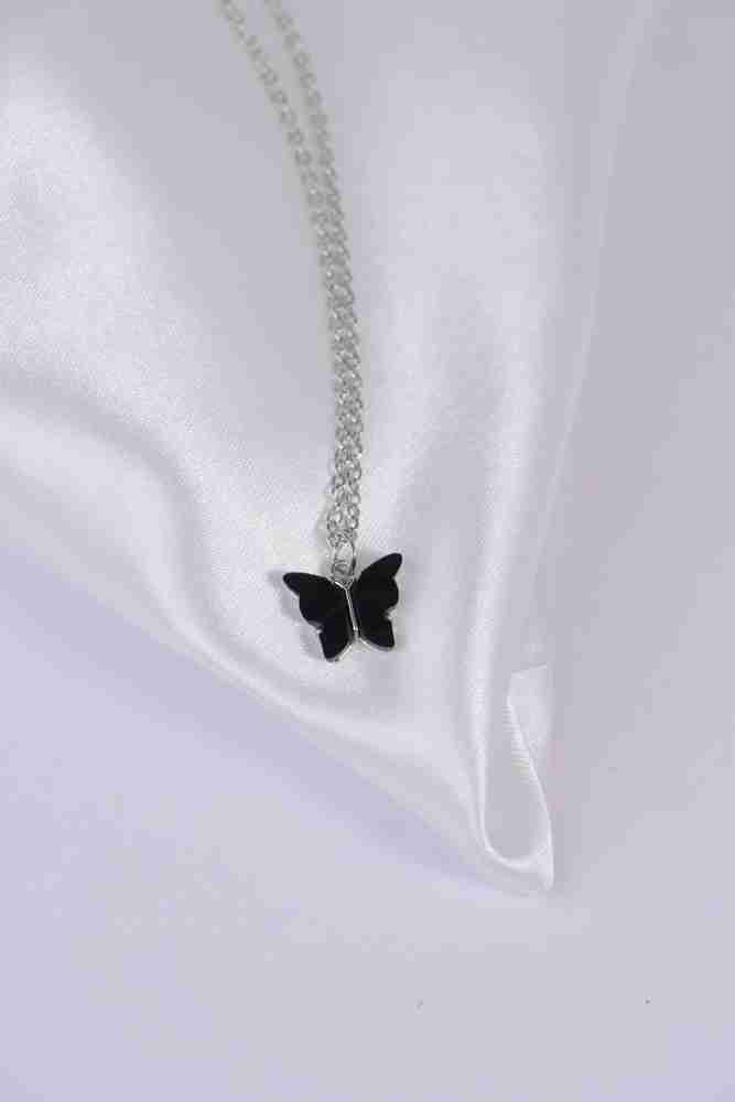 Black on sale butterfly necklace