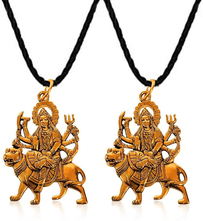De-Ultimate 2 Pcs Golden God Shri Durga Vaishno Devi Maa