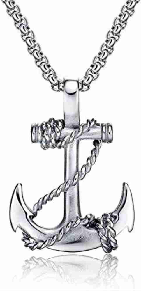 Sterling silver sale anchor chain necklace