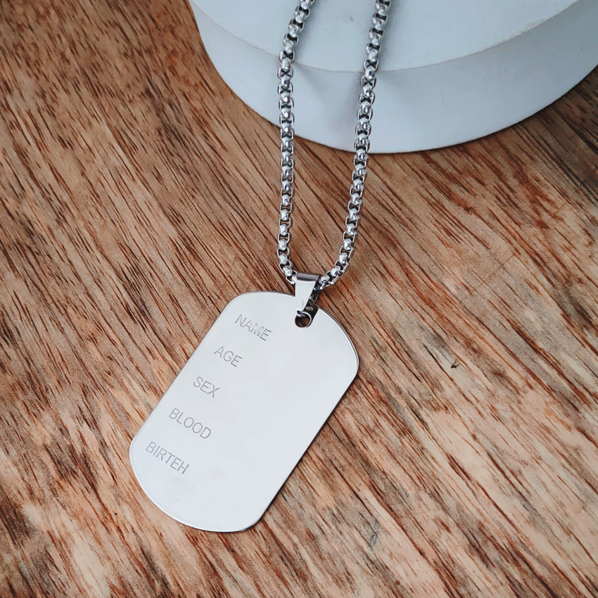 M Men Style Men s Army Dog Tag Badge Name Silver Stainless Steel Pendant Sterling Silver Stainless Steel Pendant Price in India Buy M Men Style Men s Army Dog Tag Badge Name