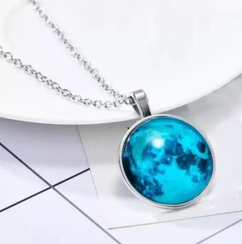 accessoo Stylish Round Moon Shape pendant chain necklace for women and girls Stone Alloy Pendant Set Price in India Buy accessoo Stylish Round Moon Shape pendant chain necklace for women