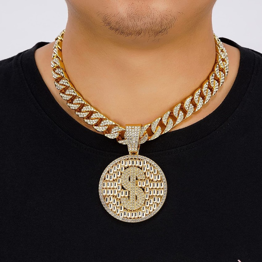 Cubic Zirconia Pendant Necklace, Hip Hop Necklace Dollar